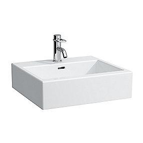 porceln hvid hanehul med 500x460mm hndvask living city laufen