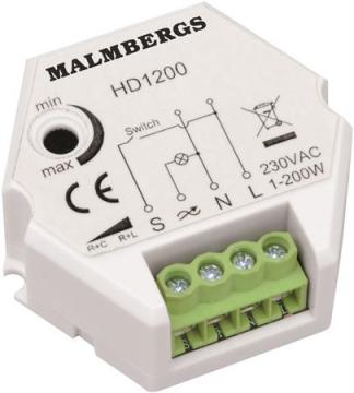 indbygning til 56x22mm xh 230v 1-150w lysdmper led malmbergs