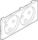 lysegr jord med 2-pol modul lampe led med hospital m 2 stikkontakt for afdkning fuga