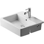 hanehul 1 nedf halv til 55cm vask vero duravit