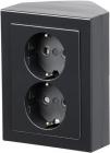 antracite - 16a schuko dobbelt stikkontakt hjrne abb