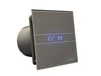 sølvgrå ø100mm 150x150mm glasfront m timer og hygrostat m gsth e-100 ventilator fugtstyret cata