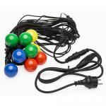 tilledning mtr 5 1 og kabel mtr 8 ip44 230v 45mm farvet 10xled lyskde party