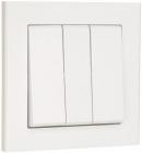 84x84mm hvid 3x1-pol afbryder euro optima