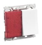 hvid - 250v 16a lampemodul rødt med polet 1 afbryder 66 opus lk