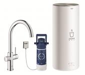 l strrelse kedel c-tud med kkkenarmatur duo ii red grohe