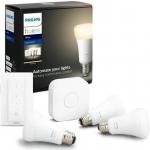 lysdæmper og brigde pærer led e27 5w 9 stk 3 med startsæt white hue philips