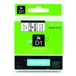 hvid sort mtr 7 x 6mm tape d1 dymo