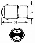 mm 15x30 ba15d 5w 260v gldelampe