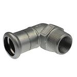 m-bakke 2 x mm 54 nippel med vinkelovergang press rustfri xpress vsh