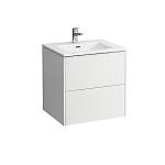 hvid mat hanehul 1 og skuffer 2 med håndvask slim pro-s inkl 60cm møbelpakke base laufen