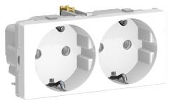 hvid - modul 0 2 jord med stikkontakt schuko fuga lk