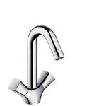 krom bundventil med greb 2 med håndvaskarmatur logis hansgrohe