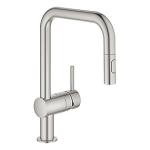 supersteel udtrkstud med u-tud dual brus kkkenarmatur minta grohe