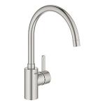 supersteel - udløb højt zero c-tud køkkenarmatur cosmo eurosmart grohe