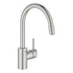 supersteel - zero c-tud udtrækstud med køkkenarmatur concetto grohe