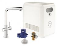 krom l-tud køler med mousserudløb udtrækkeligt køkkenarmatur professional blue grohe