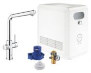 krom l-tud køler med køkkenarmatur professional blue grohe