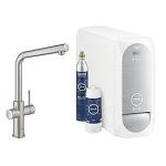 supersteel l-tud kit starter køler med køkkenarmatur home blue grohe