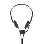 sort m 00 2 mikrofon fold-away mm 5 3 2x stereo on-ear pc-headset nedis