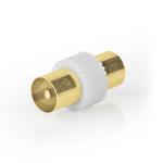 box window stk 1 hvid plastik metal lige ohm 75 nikkelplateret han coax han coax adapter antenne satellit