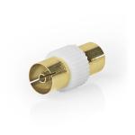 box window stk 1 hvid plastik metal lige ohm 75 nikkelplateret hun coax hun coax adapter antenne satellit