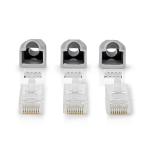 ls euro med box window gr pvc stk 10 guldplateret lige cat6 utp solid han rj45-stik