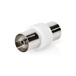 plastikpose stk 1 hvid plastik metal lige ohm 75 nikkelplateret hun coax hun coax adapter antenne satellit