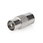 plastikpose stk 1 slv metal lige ohm 75 nikkelplateret hun coax han coax adapter antenne satellit
