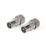 plastikpose stk 2 slv metal mm 0 7 kabeldiameter skru ohm 75 nikkelplateret han lige stik coax iec