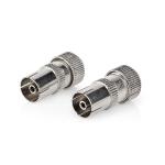 plastikpose stk 2 slv metal mm 0 7 kabeldiameter skru ohm 75 nikkelplateret hun lige stik coax iec