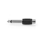 blister stk 1 sort abs lige nikkelplateret hunstik rca hanstik mm 35 6 adapter audio stereo
