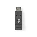 box sort abs abs 90 vinkel nikkelplateret hun hdmi han displayport adapter displayport