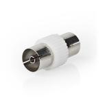 box stk 1 hvid plastik metal lige ohm 75 nikkelplateret hun coax hun coax adapter antenne satellit