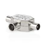 box stk 1 slv metal t-splitter ohm 75 nikkelplateret hun coax han coax 2x adapter antenne satellit
