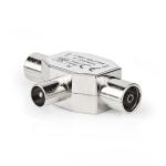 box stk 1 slv metal t-splitter ohm 75 nikkelplateret hun coax 2x han coax adapter antenne satellit