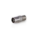 box stk 1 slv metal lige ohm 75 nikkelplateret hun f han coax adapter antenne satellit
