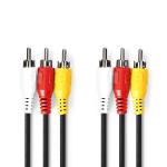 blister sort pvc runde m 50 1 480p nikkelplateret han rca 3x han rca 3x kabel video composite
