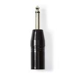 plastikpose stk 1 sort metal lige nikkelplateret hanstik mm 35 6 hanstik 3-pin xlr adapter xlr