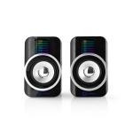 out audio mm 5 3 1x udgang tilslutninger volumenkontrol rgb w 30 mm 5 3 1x indgang tilslutninger drevet usb 0 2 højttalerkanaler højttaler gaming nedis