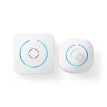 hvid bl stk 2 switch off on med deaktivering aktivering m 6 detektoromrde db 85 aa 3x batteri alarm detektor motion nedis