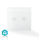 hvid glas ios android w 1000 vægbeslag dobbelt wi-fi vægkontakt smartlife nedis