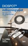sort - driver og lumen 120 927 3w indbygningsspot 3xled med st - flat diospot