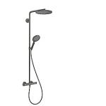 krom sort børstet 1jet showerpipe powderrain 240 s select raindance hansgrohe