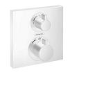 hvid mat udtag 2 til afspærring med indbygning til termostat square ecostat hansgrohe