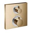 bronze børstet udtag 2 til afspærring med indbygning til termostat square ecostat hansgrohe