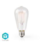 stk 1 st64 ios android glas k 2700 hvid varm w 5 lm 500 e27 wi-fi glødepære led smartlife nedis