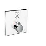 krom hvid 155x155 udtag 1 til afspærring med termostatarmatur showerselect hansgrohe
