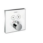 krom hvid 155x155 udtag 2 til afspærring med termostatarmatur showerselect hansgrohe