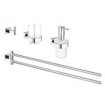 hndkldeholder dobbelt krog glas sbedispenser 1 i 4 tilbehr cube essentials grohe